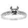 One Row With Scalloped Sides Micro Prong Set 0.35ct Diamond Semi Mount Engagement Ring 18kt White Gold