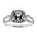 Square Halo with Split Shank Diamond Engagement Ring Semi Mount
