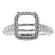 Rectangle Halo Pave Set Shank Diamond Engagement Ring Semi Mount