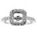 Square Halo Filigree Sides Diamond Engagement Ring Semi Mount