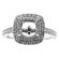 Square Double Halo Two Row Shank Diamond Engagement Ring Semi Mount