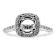 Square Halo 3 Sided Diamond Engagement Ring Semi Mount