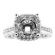 Square Halo Channel Set Shank Scalloped Sides Diamond Engagement Ring Semi Mount