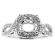 Princess Halo Twist Shank Diamond Engagement Ring Semi Mount