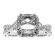 Square Halo Criss Cross Split Shank Diamond Engagement Ring Semi Mount