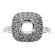 Double Square Halo Single Row Shank Diamond Engagement Ring Semi Mount