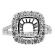Square Halo Split Shank Diamond Engagement Ring Semi Mount