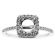 Square Halo Thin Shank Diamond Engagement Ring Semi Mount