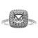 Double Square Halo Frame With Thin Shank Diamond Semi Mount Engagement Ring