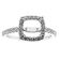 Square Halo Frame Diamond Semi Mount Engagement Ring