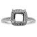 Cushion Halo Frame Miligrain Filigree Diamond Semi Mount Engagement Ring
