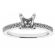 Single Row Semi Mount Diamond Engagement Ring in 18k White Gold