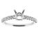 Thin Single Row Semi Mount Diamond Engagement Ring in 18k White Gold