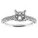 Single Row, Scroll Design Sides Semi Mount Engagement Ring