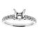 Single Row Diamond Semi Mount Engagement Ring in 18k White Gold