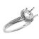 Classic Halo over 3 Sided Diamond Shank, Diamond Engagement Semi Mount White Gold Ring Setting