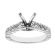 Semi-Mount Engagement Ring with Semi-Bezel Set Round Diamonds Bordered by Beaded Milgrain in 18k White Gold