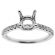 Semi-Mount Engagement Ring with Micro Prong Set Round Diamonds in 18k White Gold