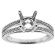 Semi-Mount Split Shank Engagement Ring with Micro Prong Set Round Diamonds in 18k White Gold