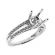 Semi-Mount Split Shank Engagement Ring with Micro Prong Set Round Diamonds in 18k White Gold