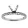 Semi-Mount Engagement Ring with Prong Set Round Diamonds in 18k White Gold