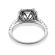 Classic Square Halo, Diamond Shank, Diamond Engagement Semi Mount White Gold Ring Setting
