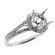 Classic Halo, Split Shank Diamond Engagement Semi Mount White Gold Ring Setting