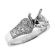 Four Prong Engagement Ring with Combination Set Round Diamonds in 18k White Gold