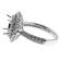 Semi-Mount Diamond Engagement Ring with Diamond Encrusted Shank and Double Halo in 18k White Gold