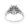 Double Flower Shape Halo, Split Shank, Diamond Engagement Semi Mount White Gold Ring Setting