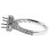 Semi-Mount Three Side Engagement Ring with Round Halo and Diamond Encrusted Shank in 18k White Gold