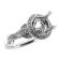 Semi-Mount Crossover Twist Shank Engagement Ring with a Round Halo and Diamonds Set in 18k White Gold