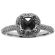 Hearts Around Halo, Pave Set Diamond Engagement Semi Mount White Gold Ring Setting