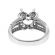 Flower Halo, Triple Split Shank, Diamond Engagement Semi Mount White Gold Ring Setting