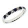 Single Row Band with Sapphire and Diamond Rounds Set in 18K White Gold
