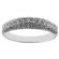 Three Side Protruding Band with Beaded Milgrain and Micro-Prong Set Round Diamonds in 18k White Gold