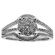 Triple Split Shank Ring with a Center Cluster of Diamonds in 18K White Gold