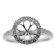 Semi-Mount Engagement Ring with Round Halo and Diamonds Set in 18k White Gold