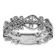 Milgrain Filigree Band with Bezel and Prong Set Round Diamonds in 18k White Gold