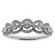 Graduated Prong Set Band with Round Diamonds and Semi Circle Borders in 18k White Gold