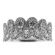Right Hand Statement Ring with Diamonds Set in a Wavy Pattern in 18K White Gold