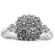 Square Shaped Halo Style Ring with Cluster of Diamonds in 18K White Gold