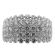 Graduated Statement Ring with Micro Prong Set Diamonds in 18K White Gold