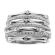 Statement Ring with Bezel and Prong Set Diamonds in 18K White Gold
