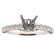White Gold with Yellow Gold Accent Beading, Single Row Diamond Engagement Semi Mount Ring