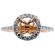 Halo Two Tone, White and Rose Gold Diamond Engagement Semi Mount Ring