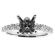 Single Row, Prong Set Shank, Flower Design Head, Diamond Engagement Semi Mount White Gold Ring Setting