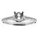 Single Row Preset Diamonds, Filigree Sides, Diamond Engagement Semi Mount White Gold Ring Setting
