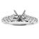 Single Row Diamond Shank With Twist Gold Design Sides, Engagement Semi Mount White Gold Ring Setting