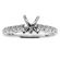 Single Row Diamonds with Filigree Side Profile, Engagement Semi Mount White Gold Ring Setting